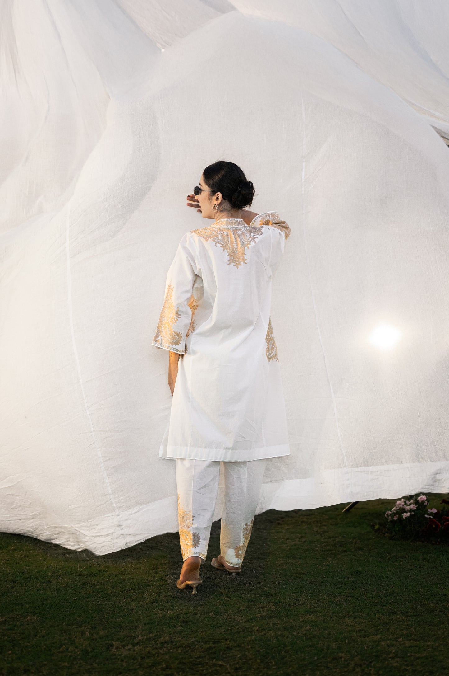 Off white mulmul co-ord set