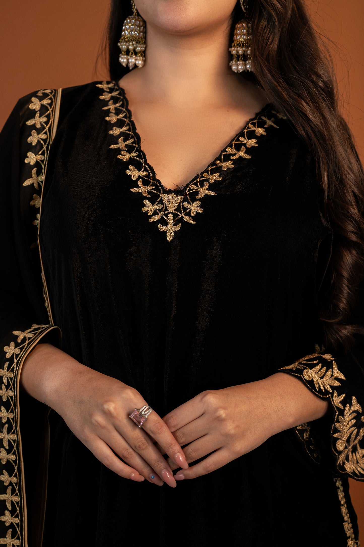 Black Velvet Aari Tilla Suit