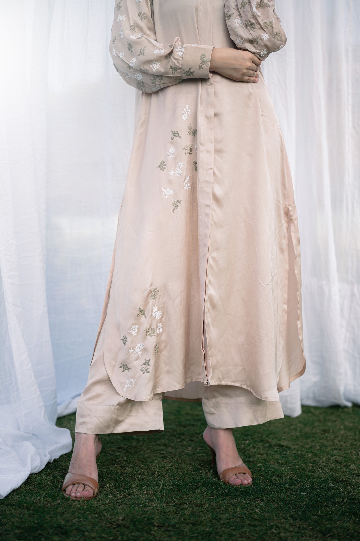 Taupe satin co-ord set