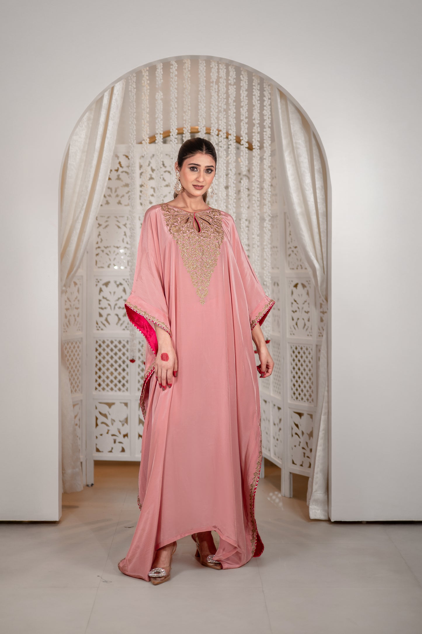 Light Pink Crepe Kaftan