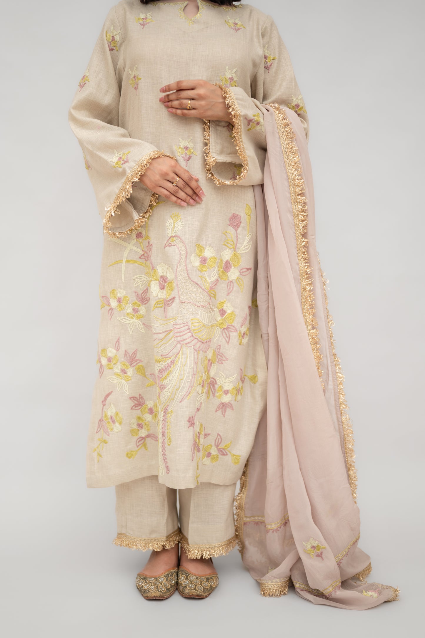 Beige Linen Suit
