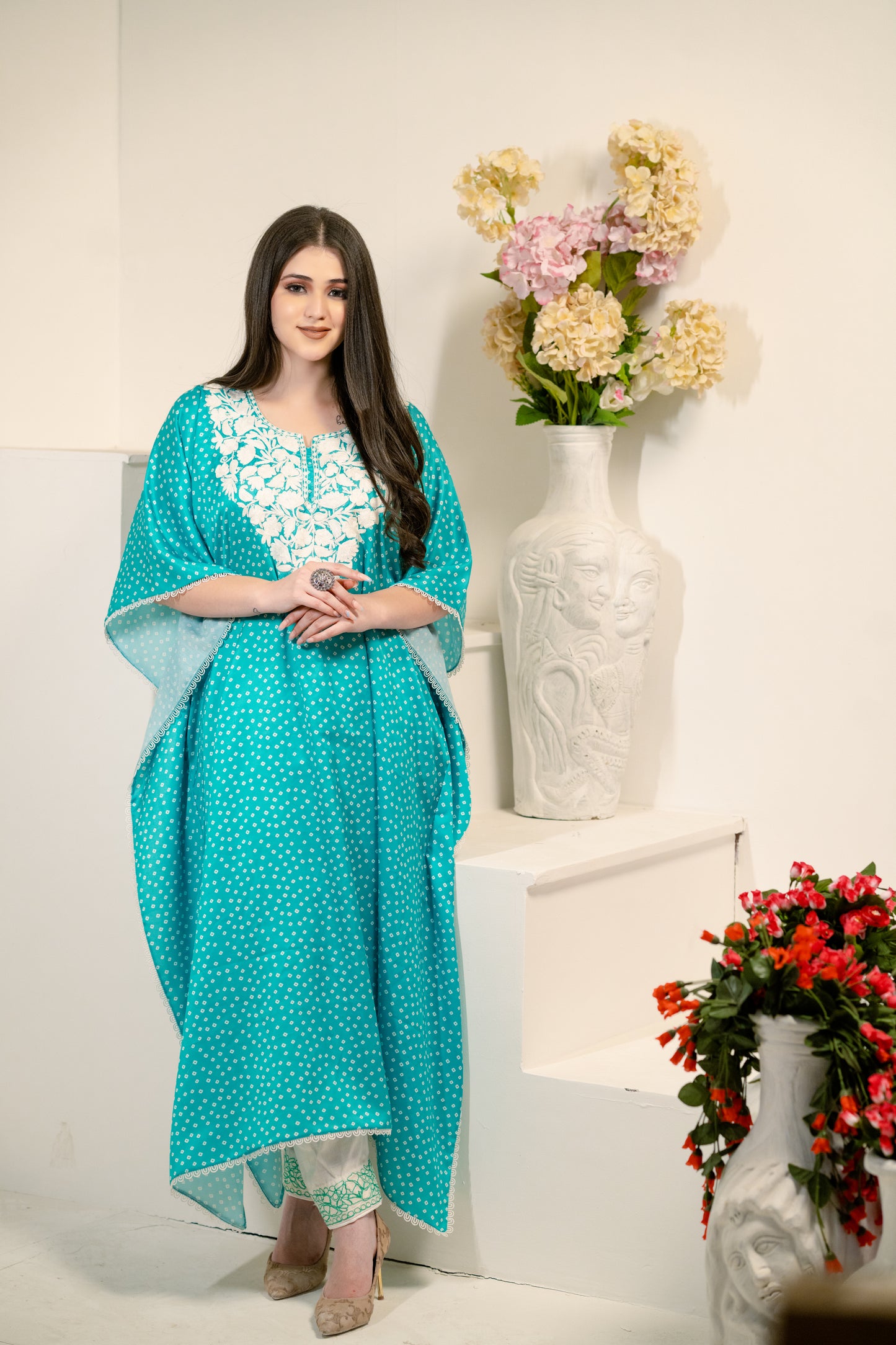 Teal kaftan set