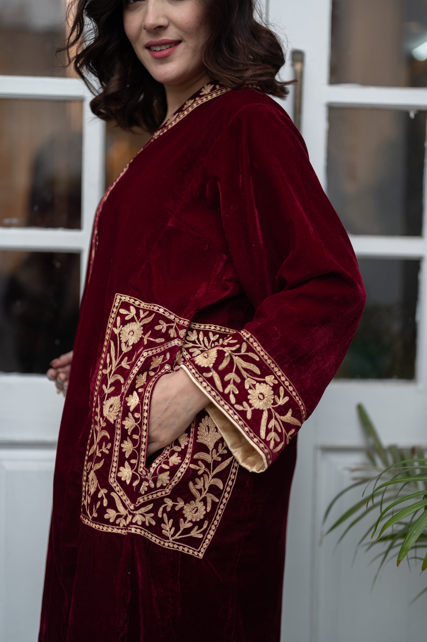 Maroon Phiran Set