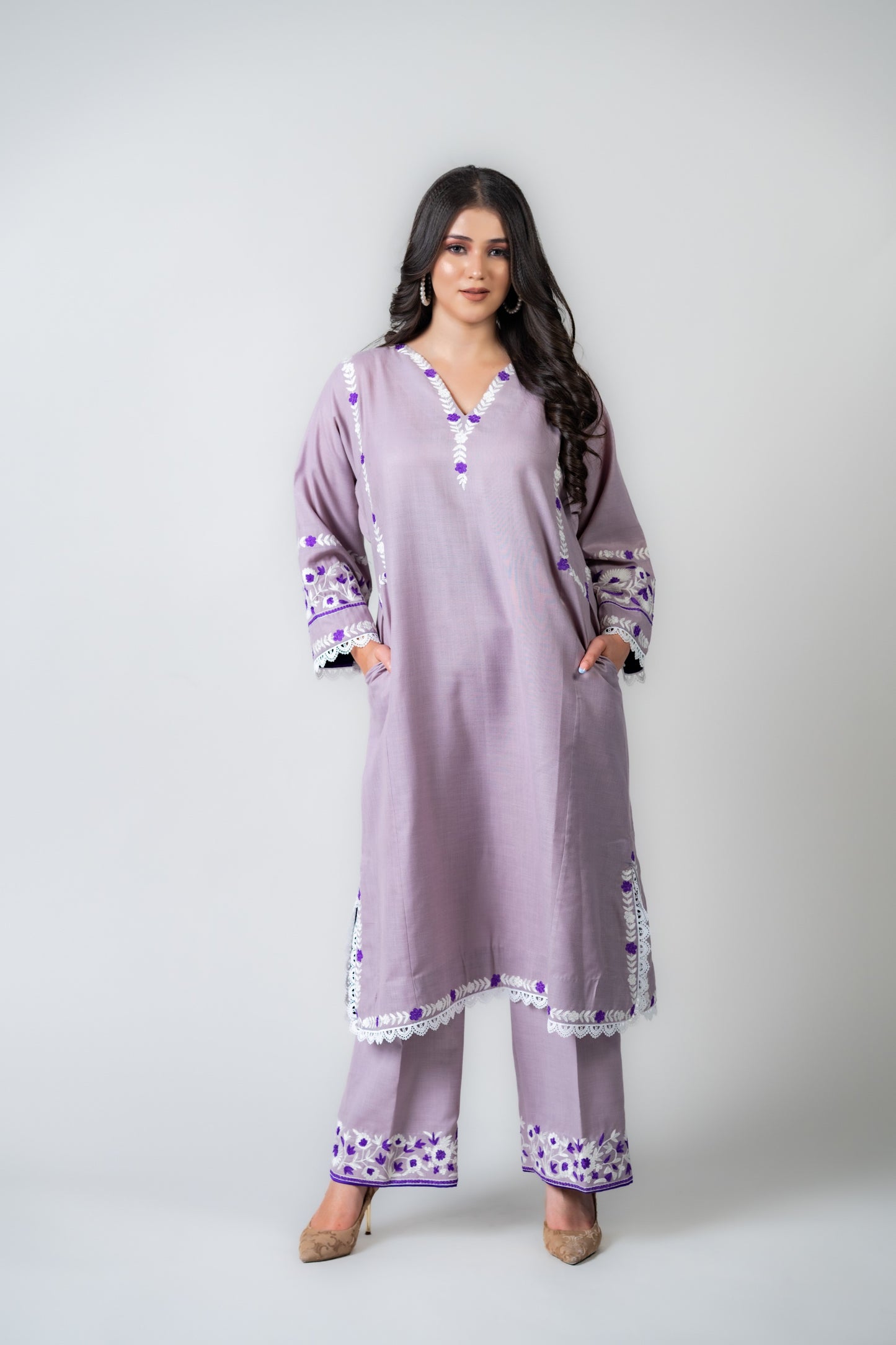 Light purple cotton suit