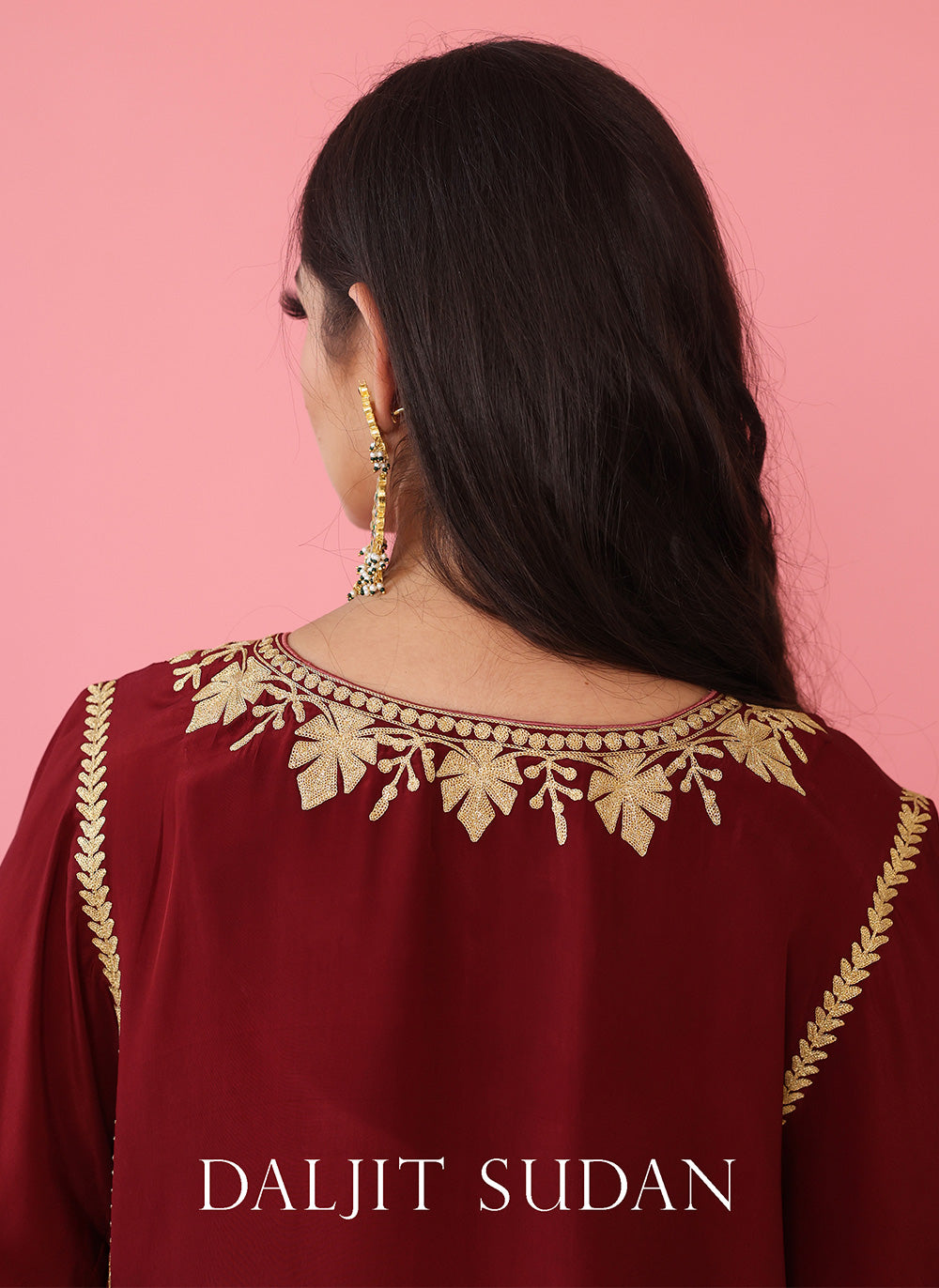 Maroon Phiran Set