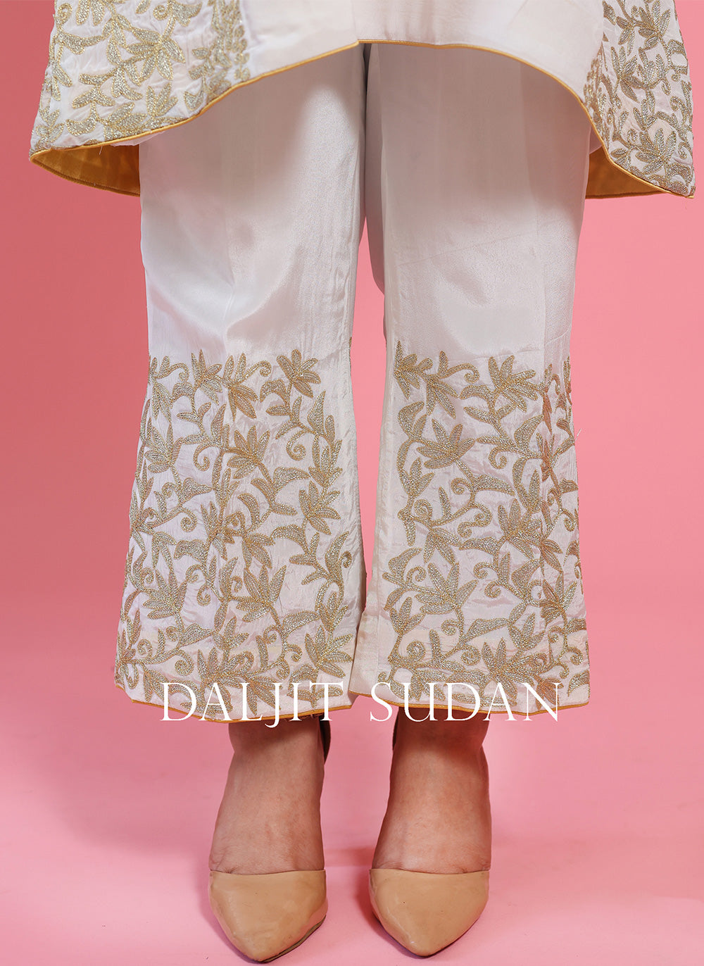 White Kali Jaal Phiran Set