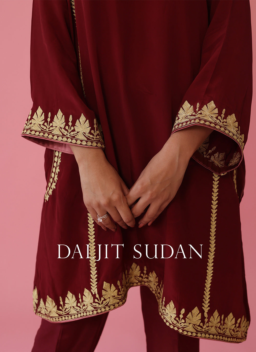 Maroon Phiran Set
