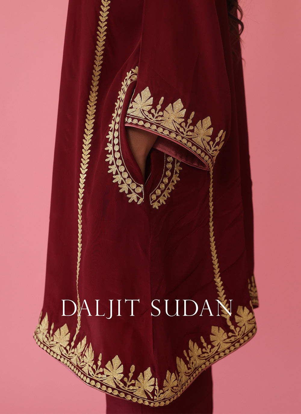 Maroon Phiran Set