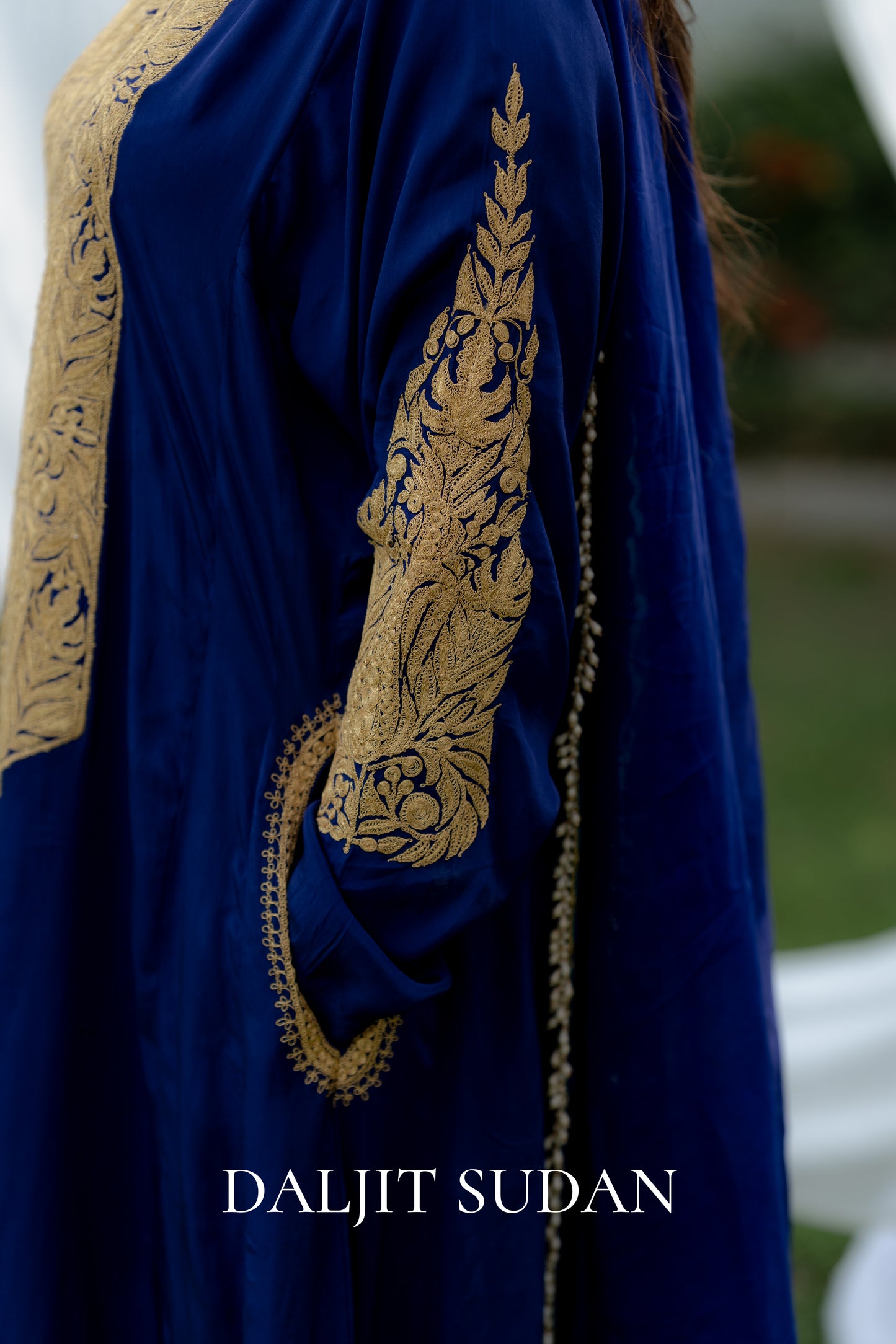 Navy Blue Long Yolk Tilla Suit