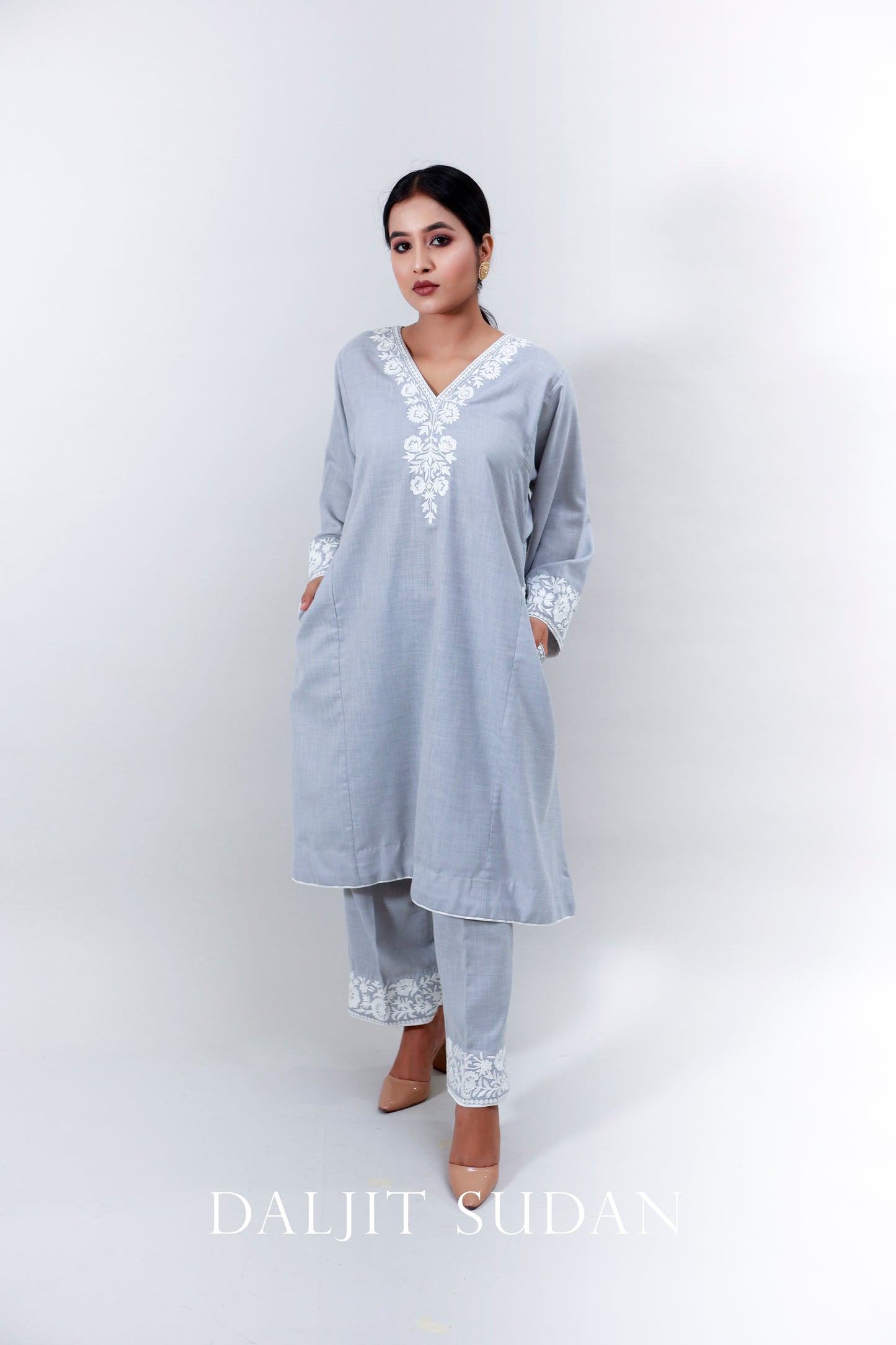 Sheer Bliss Blue Phiran Set