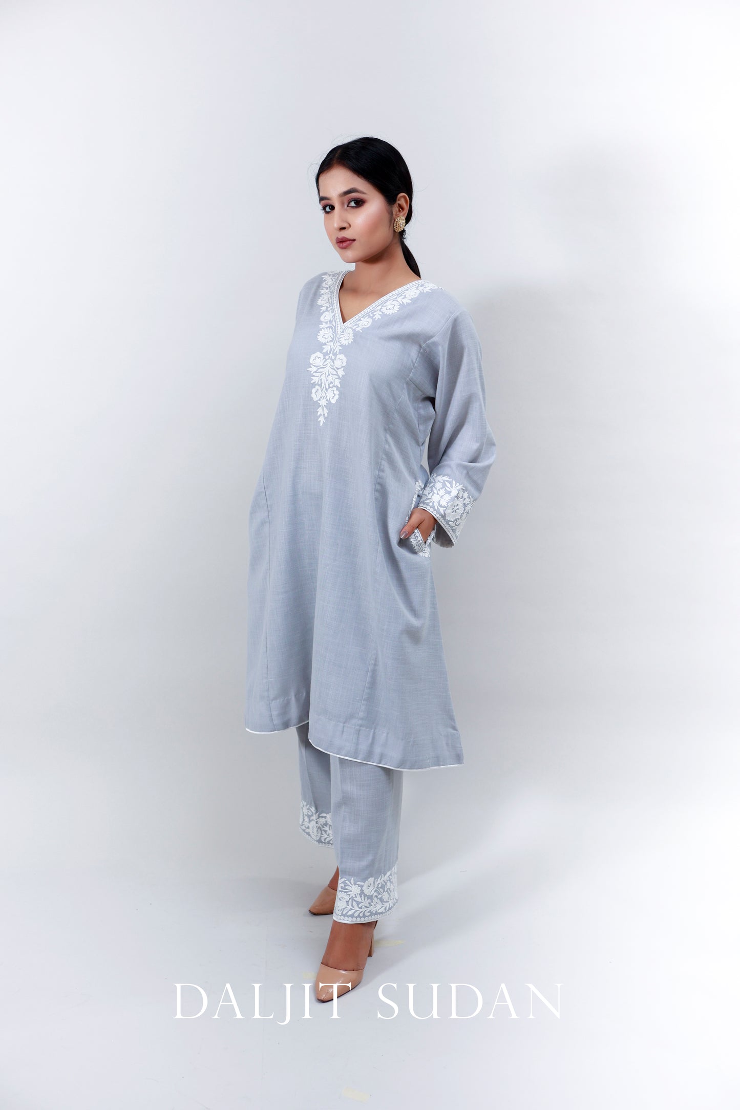 Sheer Bliss Blue Phiran Set