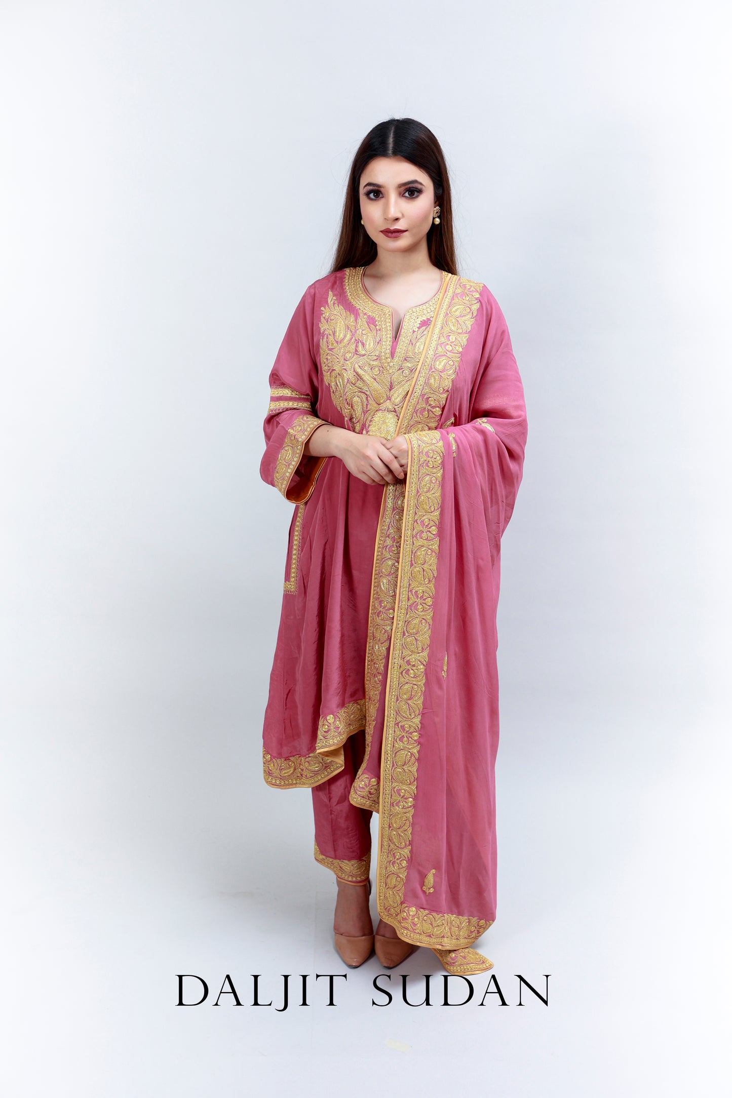 Peony Pink Tilla Crepe Suit