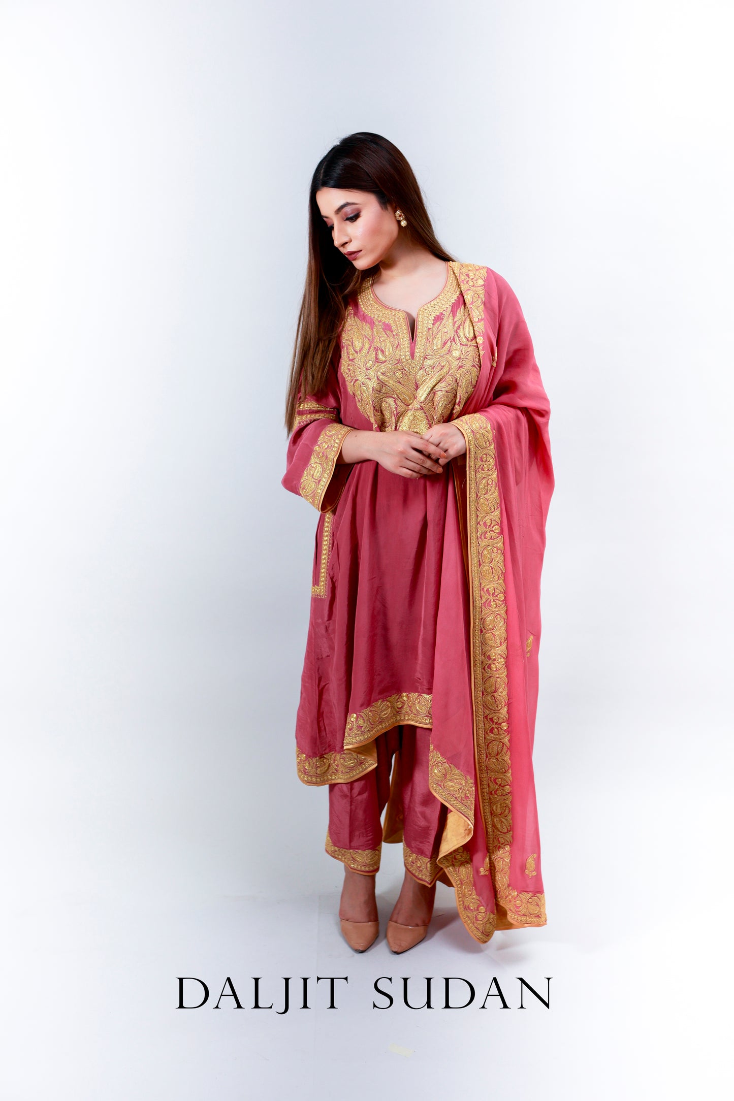 Peony Pink Tilla Crepe Suit