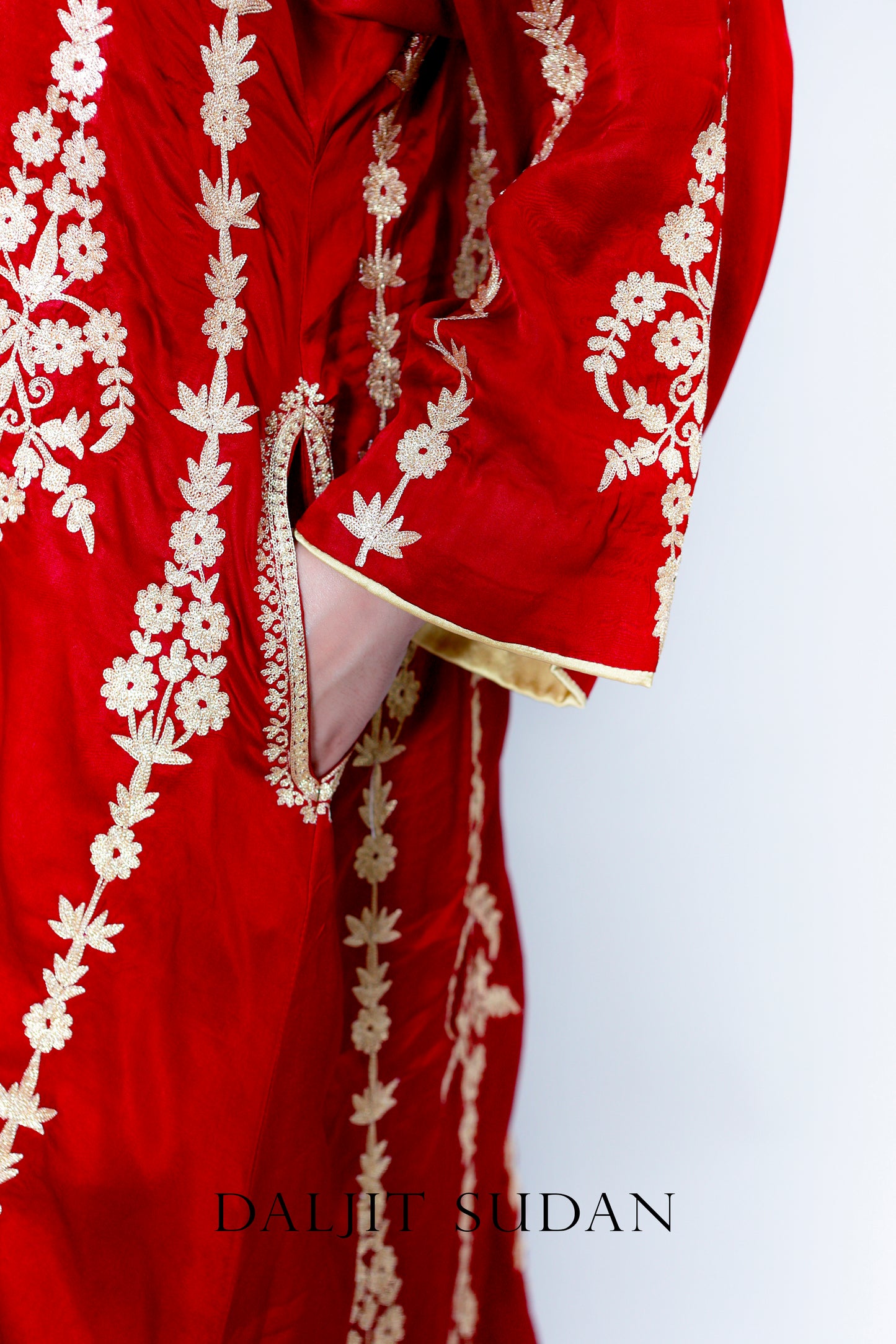 Deep Red All over German Satin Suit