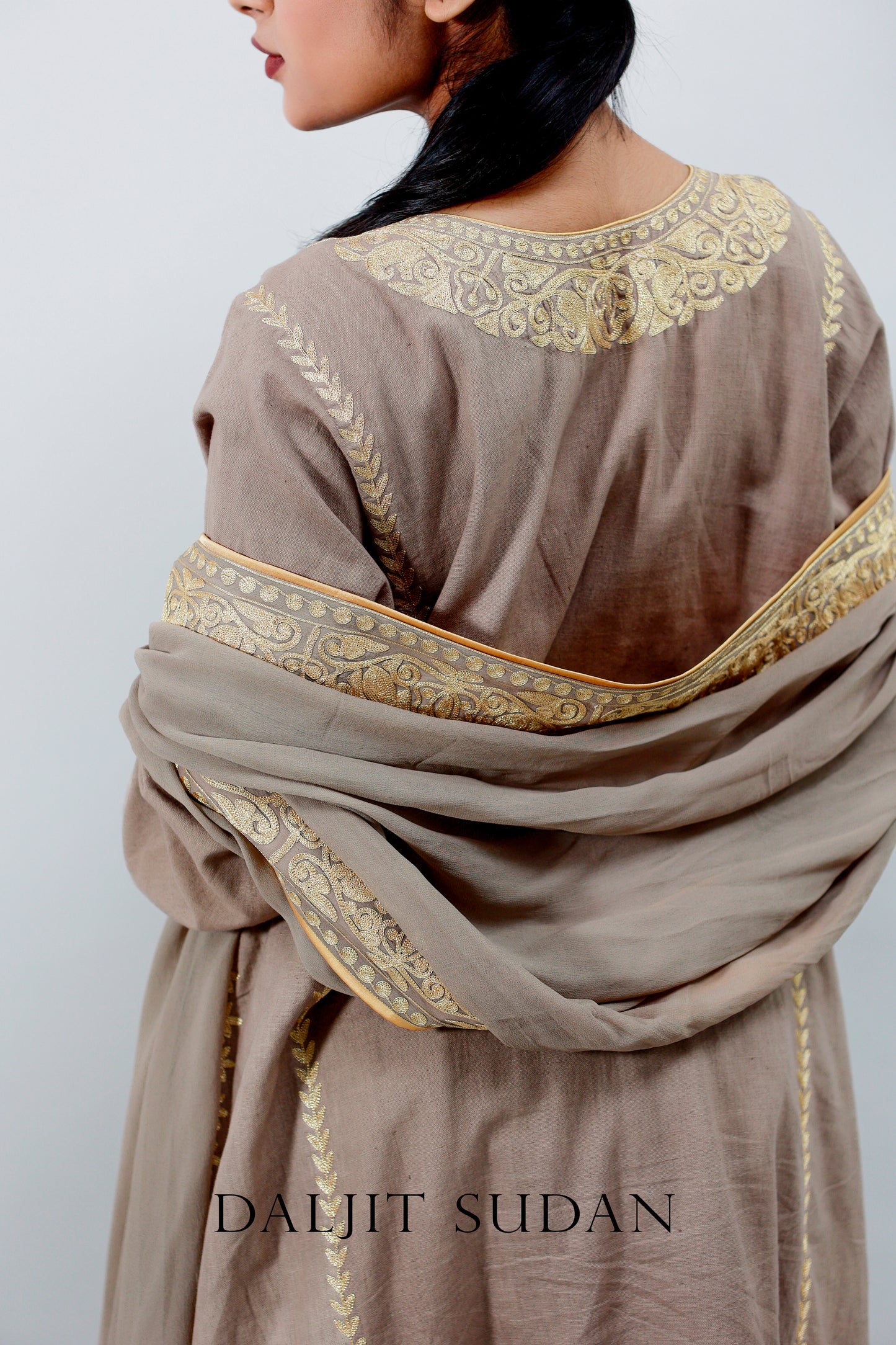 Beige Mulmul Cotton Suit