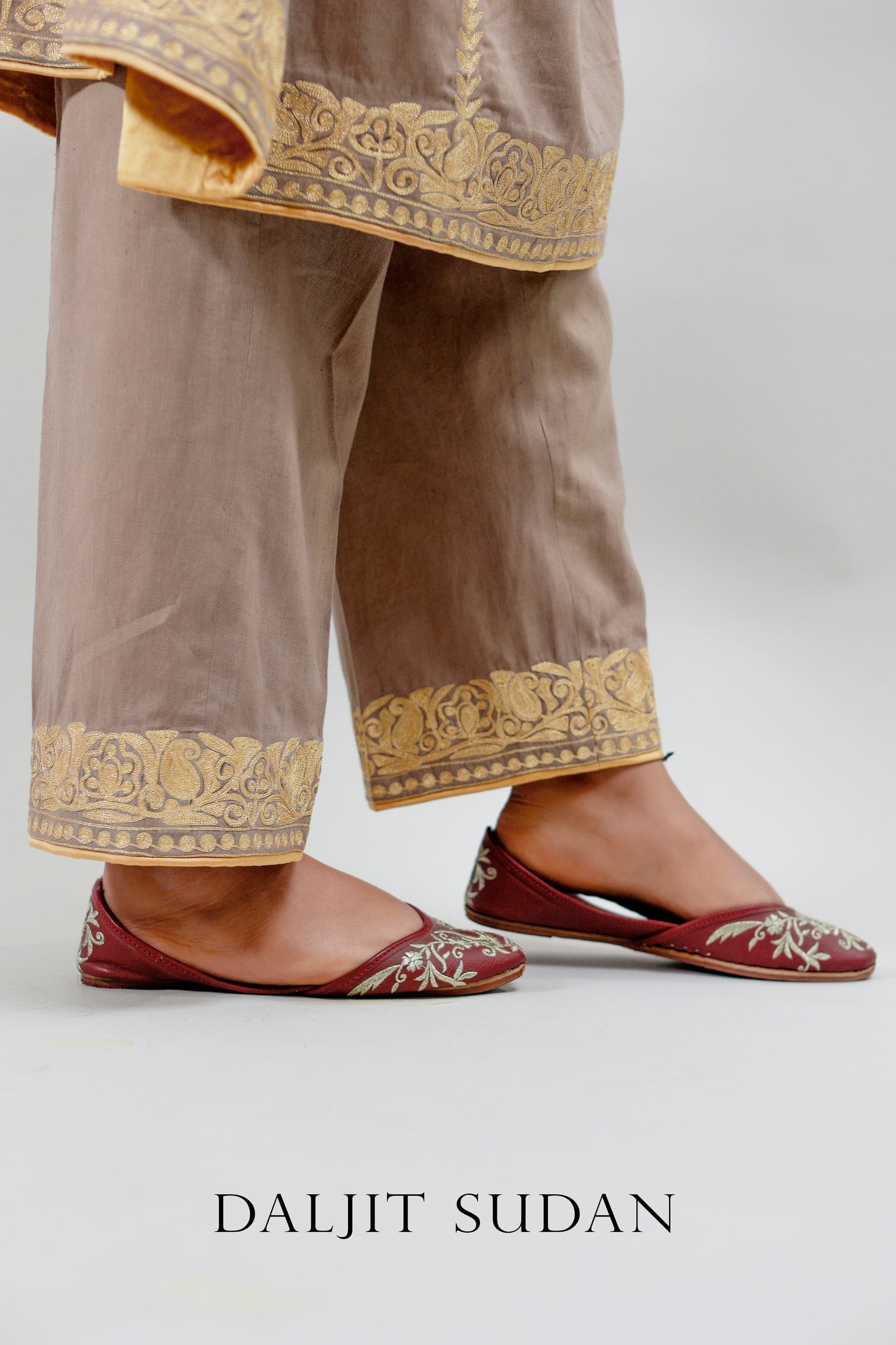Beige Mulmul Cotton Suit