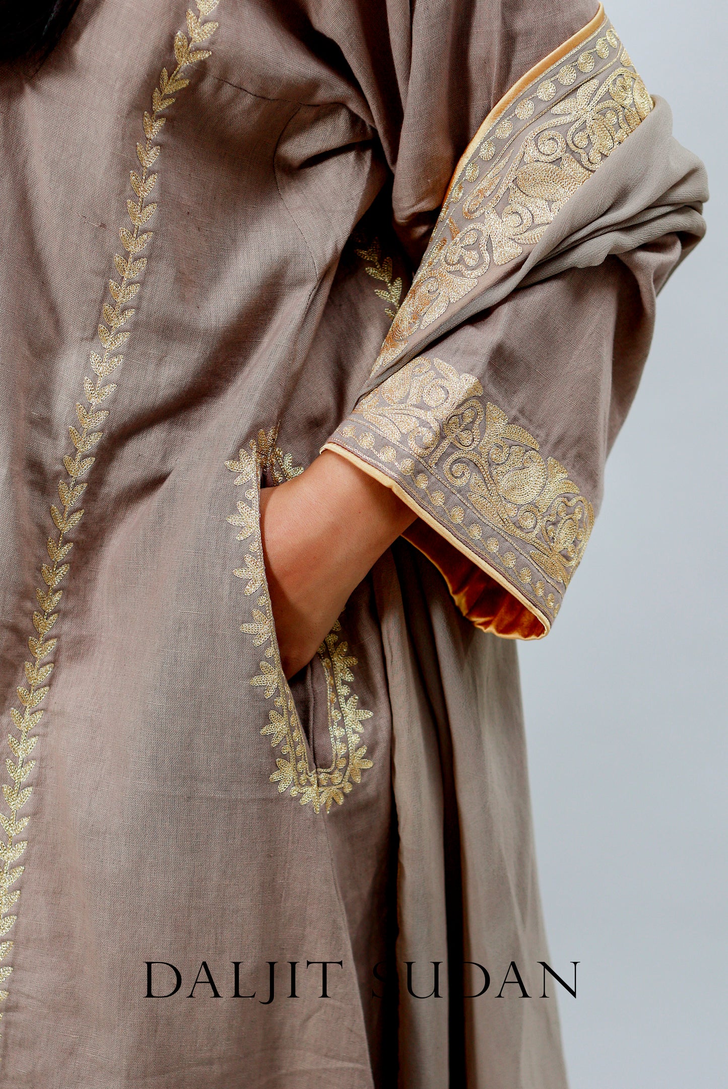 Beige Mulmul Cotton Suit