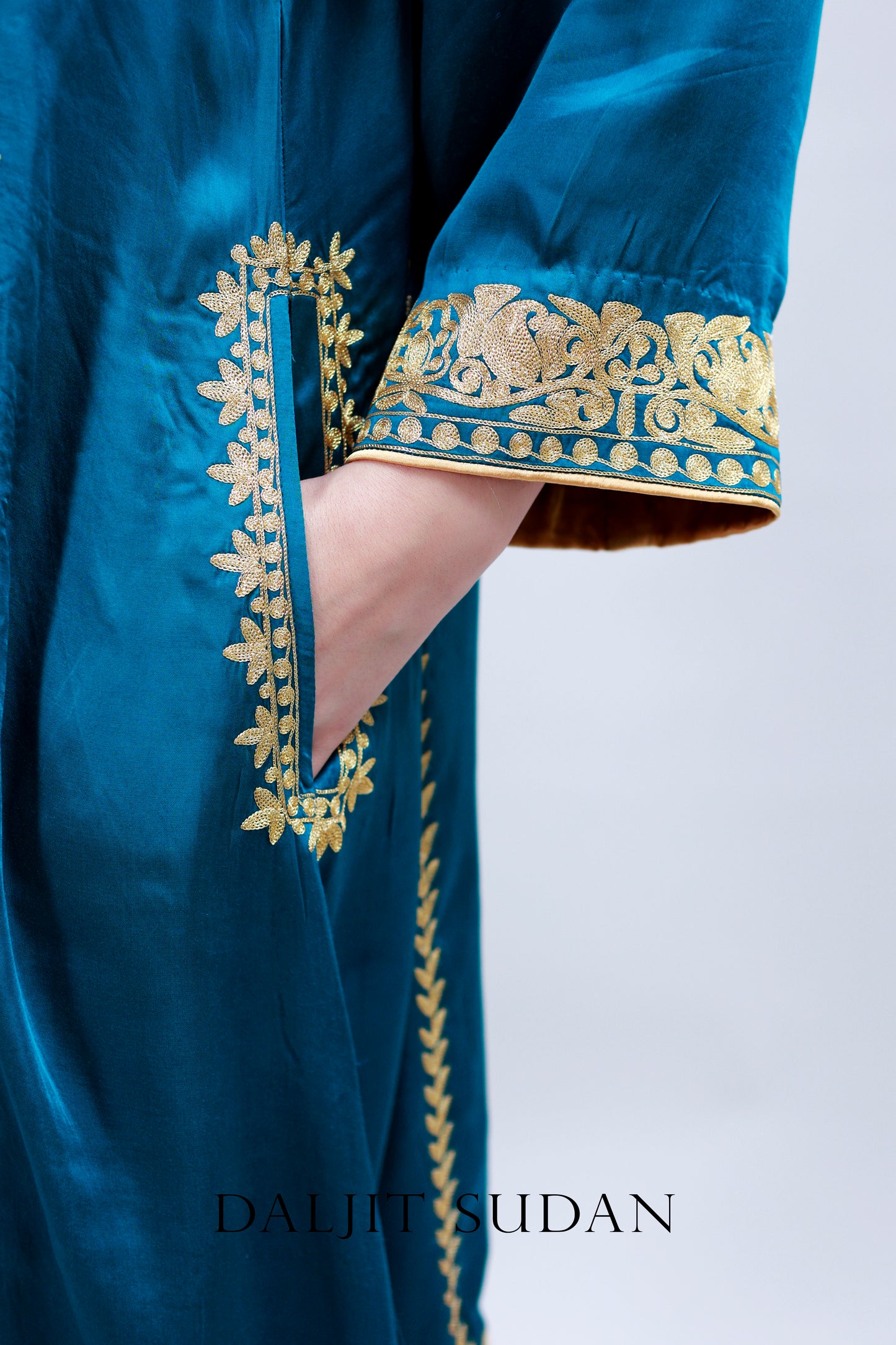 Air Blue German Satin Phiran Suit