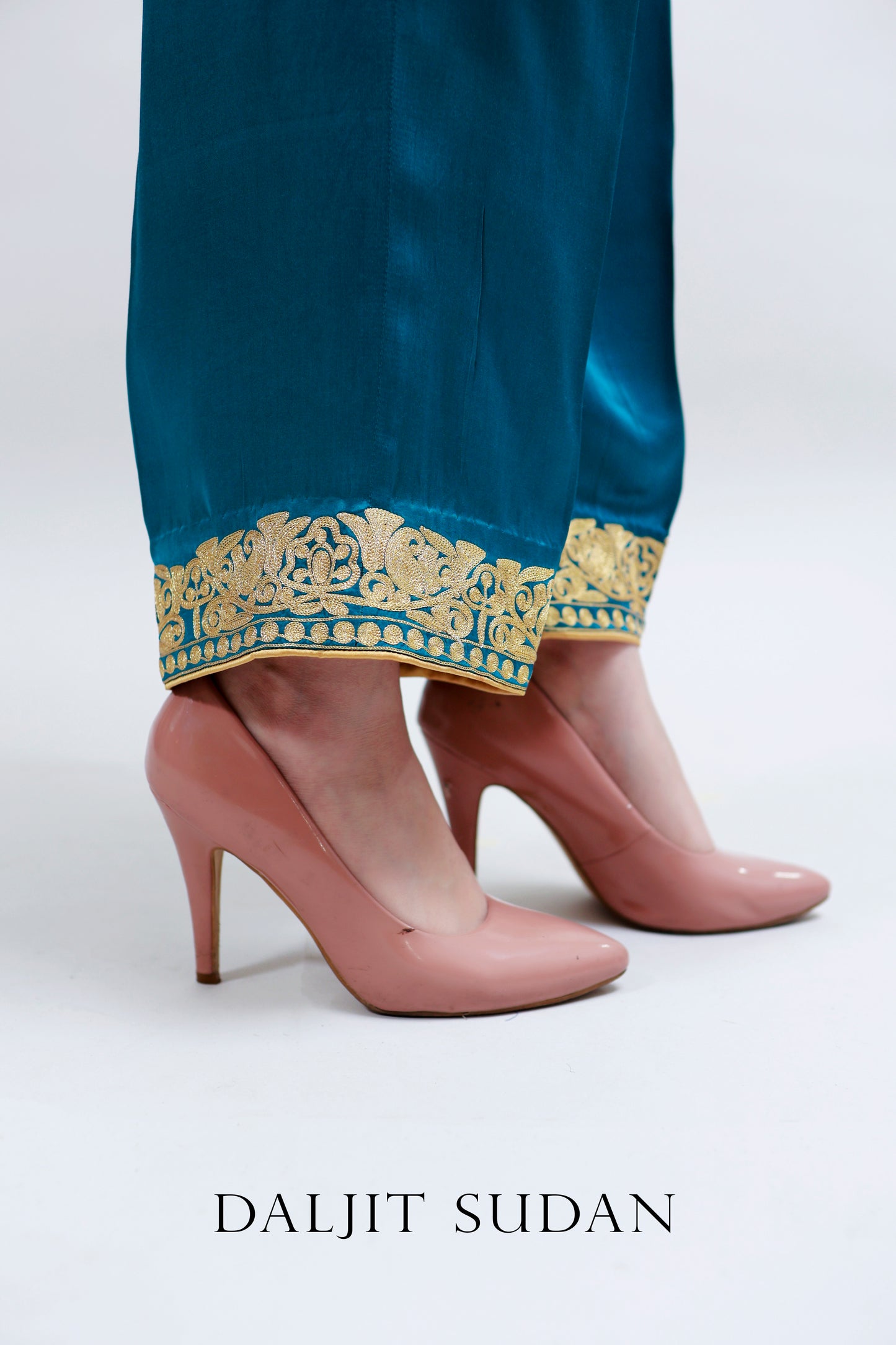 Air Blue German Satin Phiran Suit