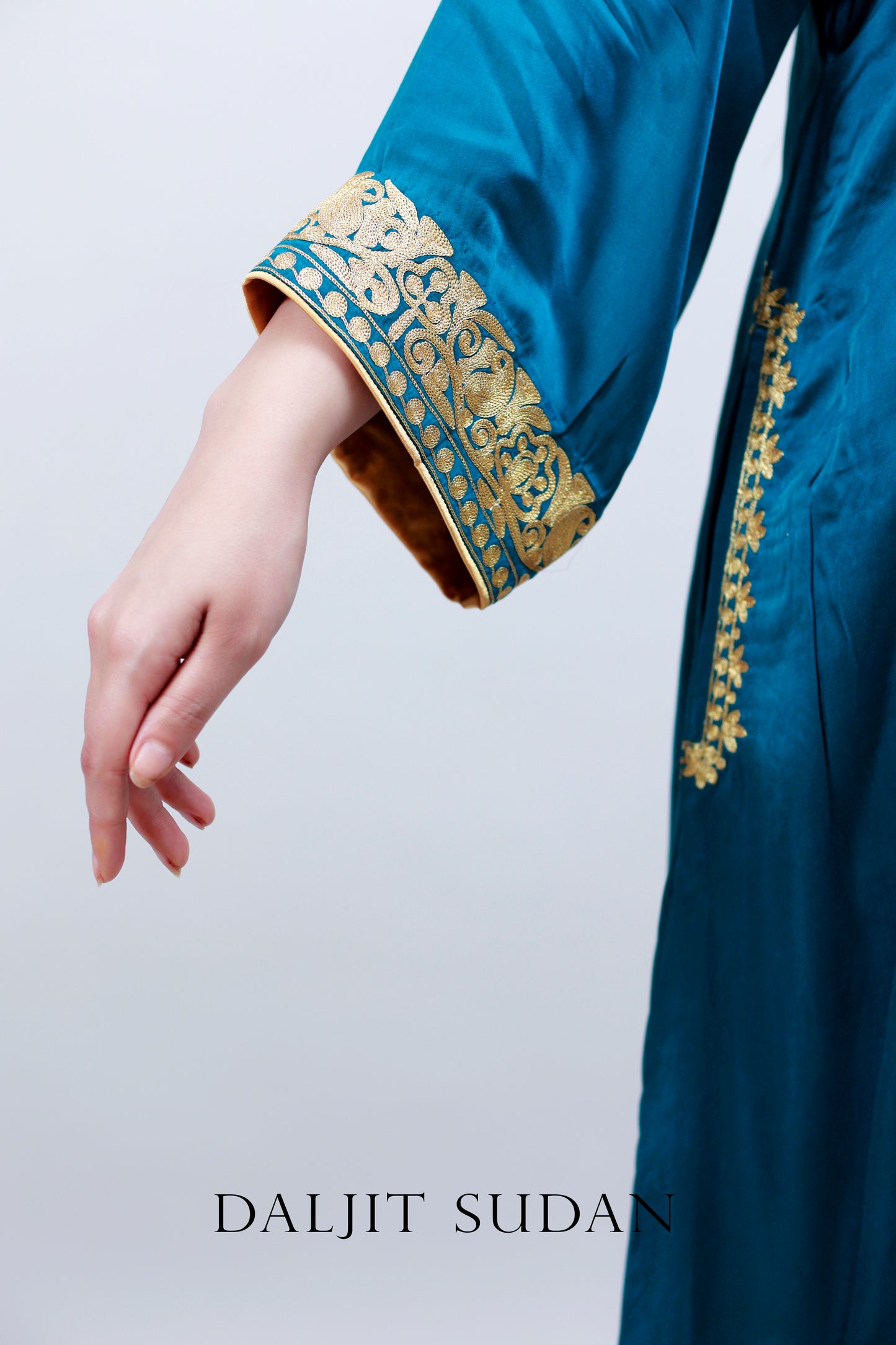 Air Blue German Satin Phiran Suit