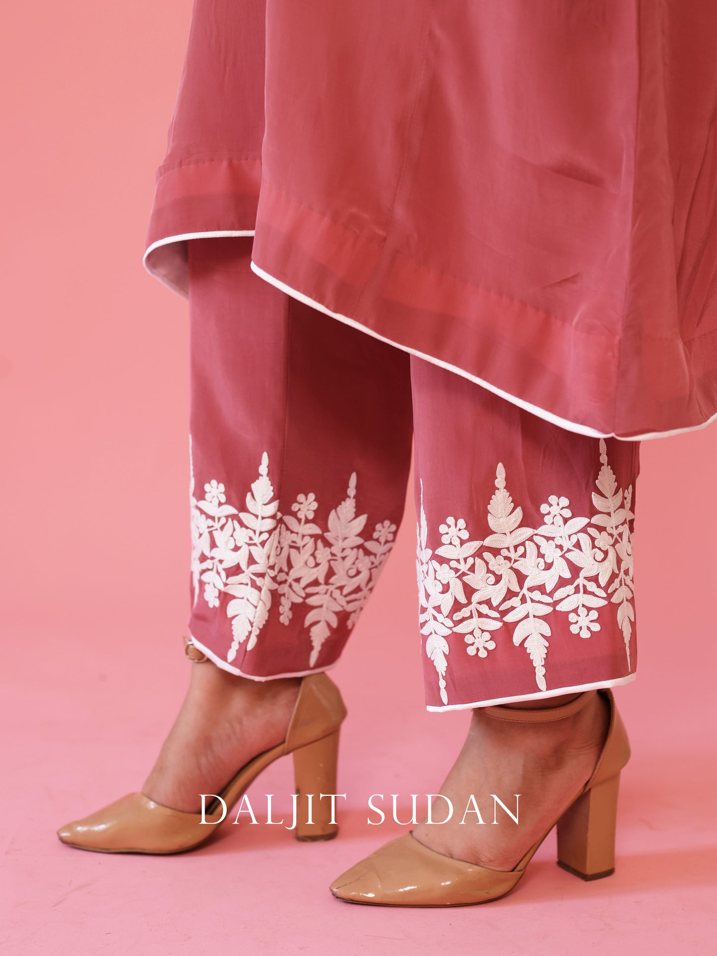 Rose Pink Sleeve Phiran Set