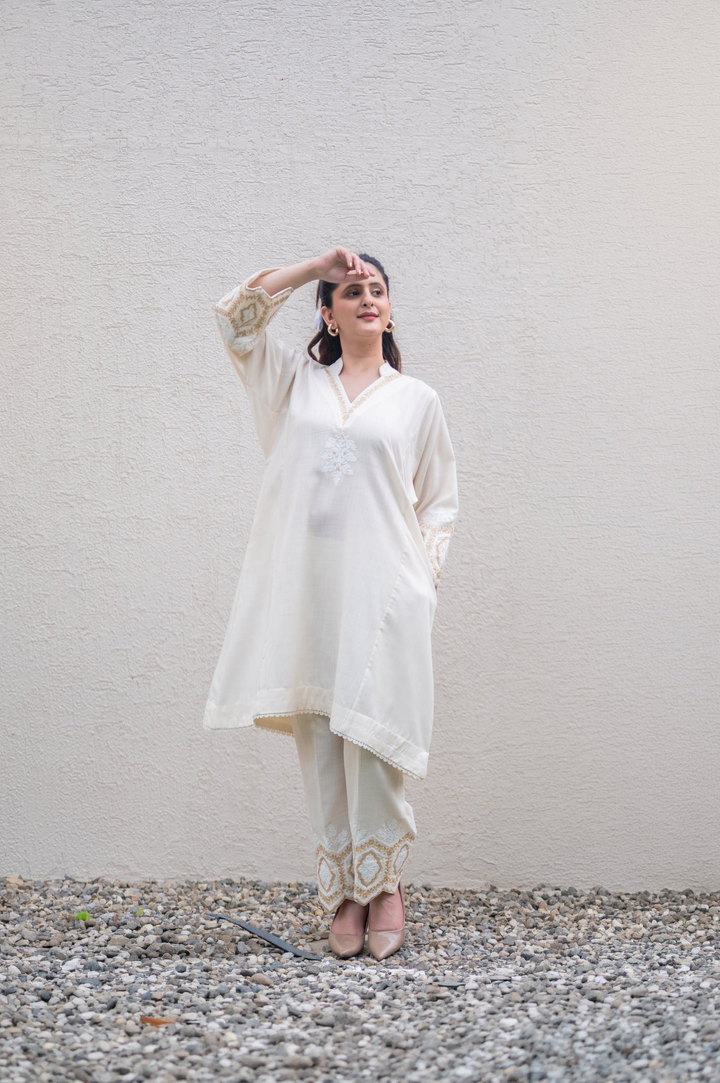 Off White Cotton Co-ord Set