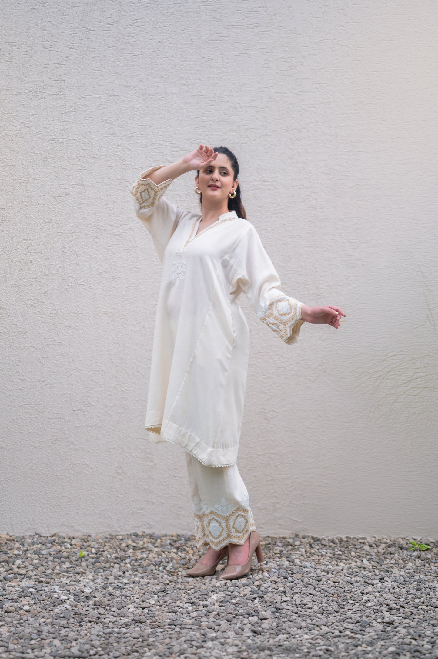 Off White Cotton Co-ord Set