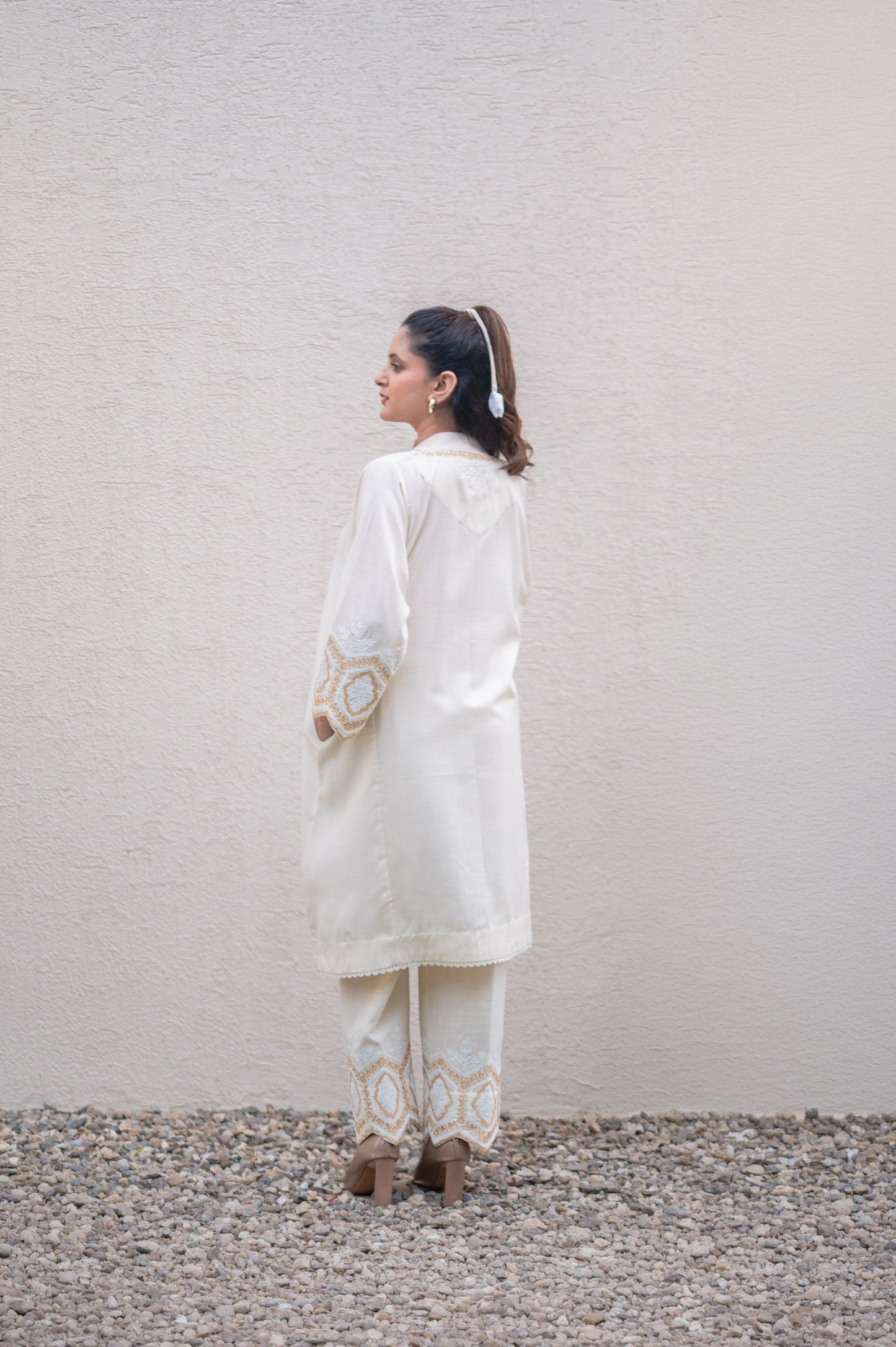 Off White Cotton Co-ord Set