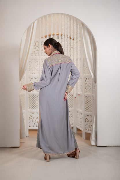 Grey Double Georgette Kurta Set