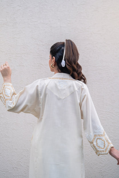 Off White Cotton Co-ord Set