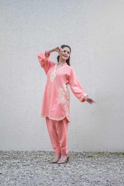 Peach Cotton Co-ord Set