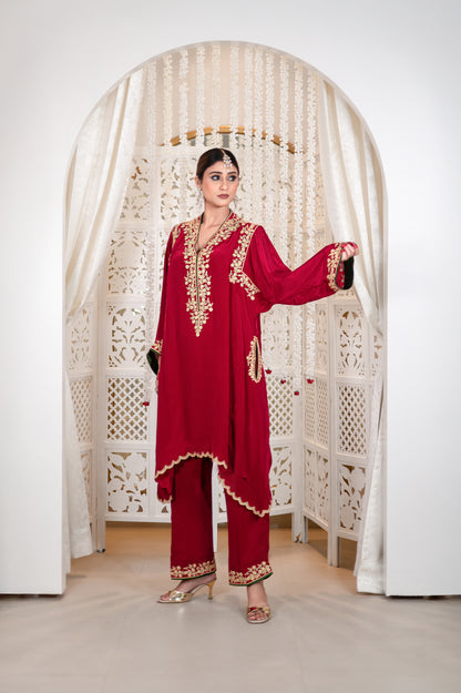 Cherry Red Shoulder Phiran Pants