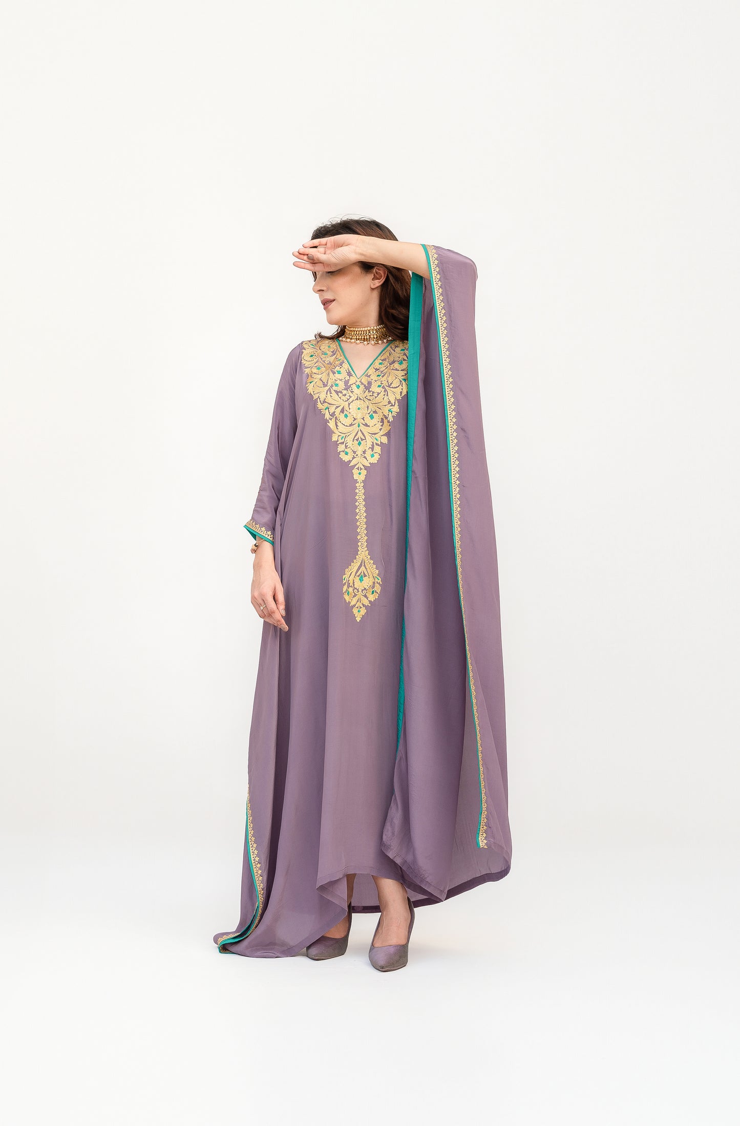 Light Purple Crepe Kaftan