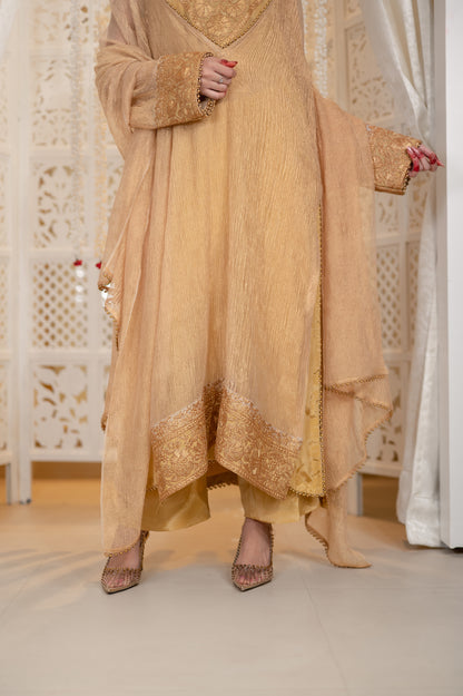 Golden Crushed Tissue Suit