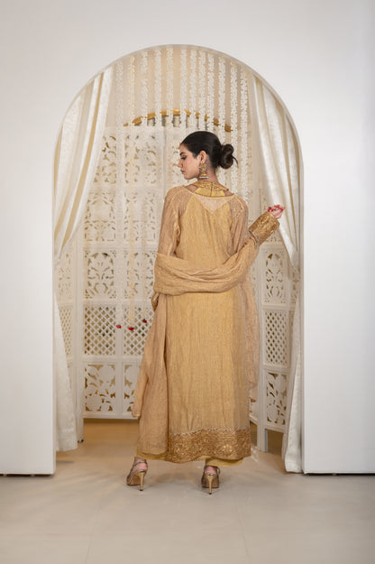 Golden Crushed Tissue Suit
