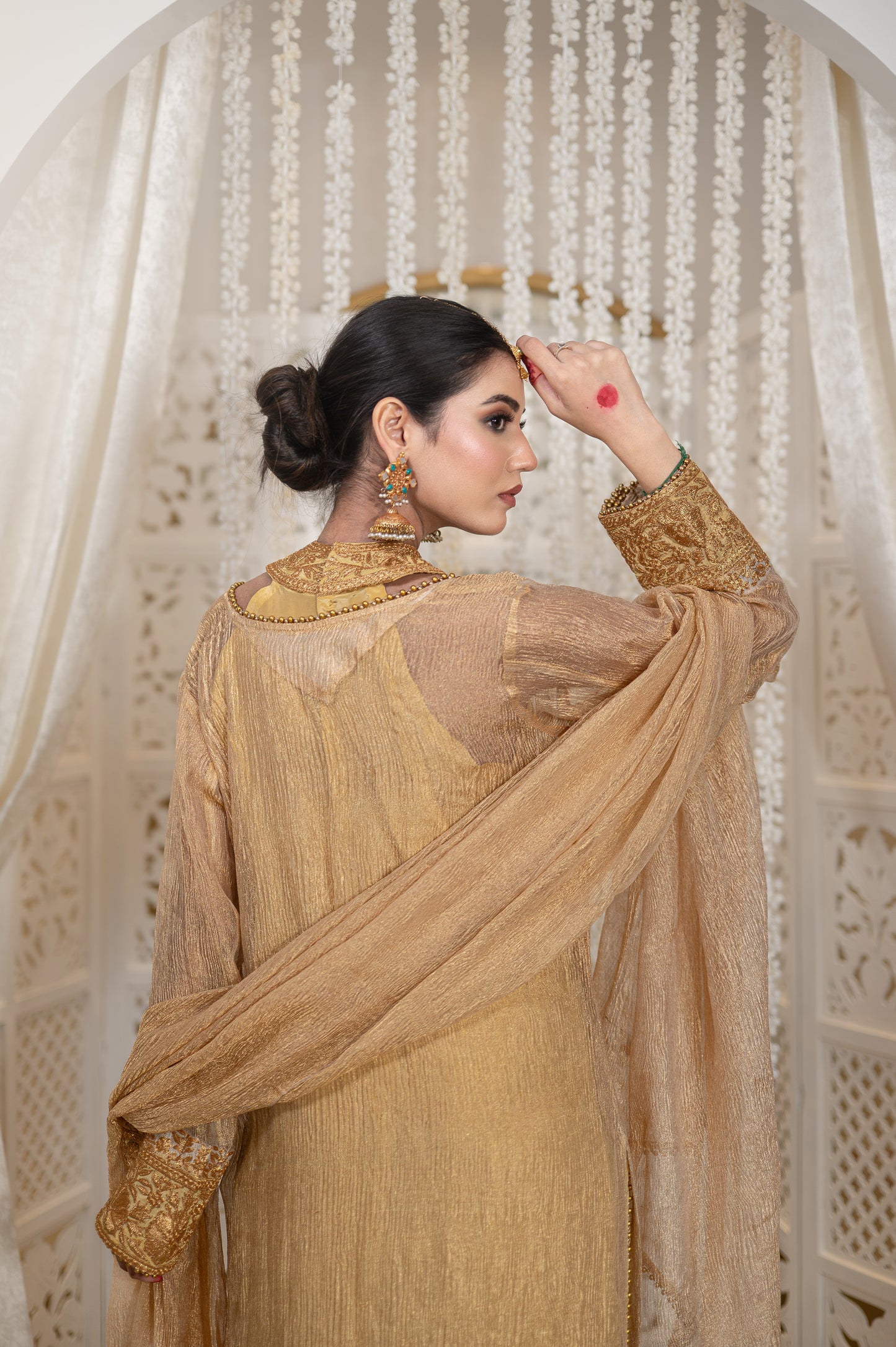 Golden Crushed Tissue Suit