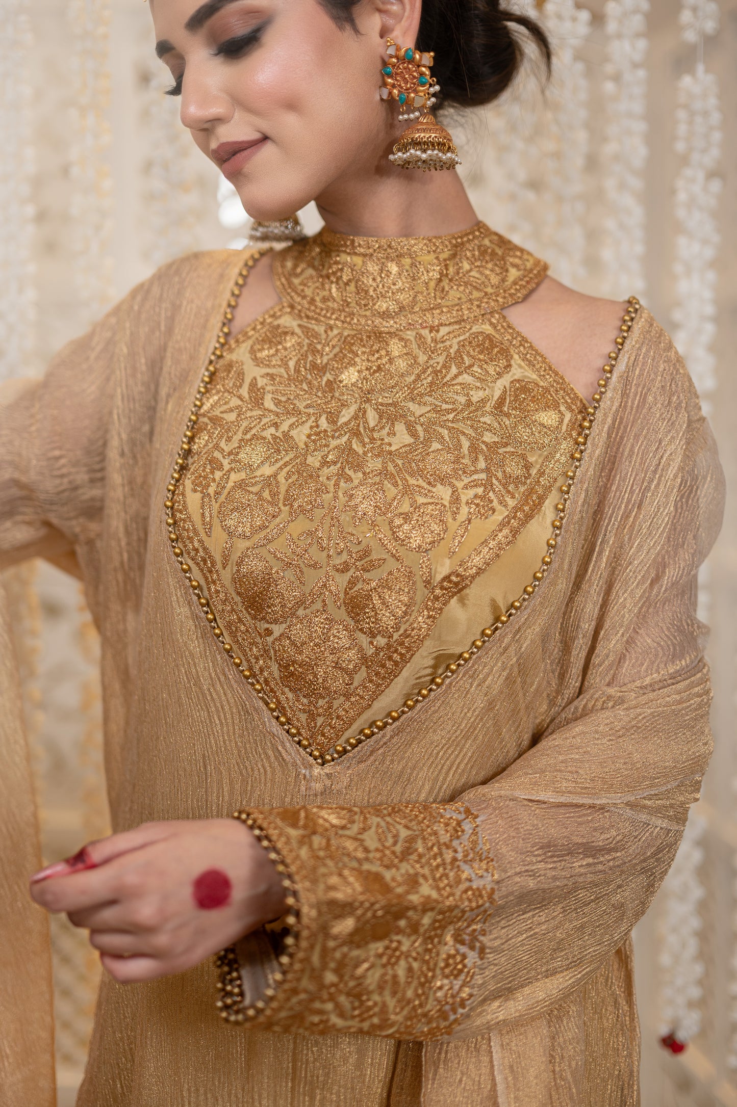 Golden Crushed Tissue Suit
