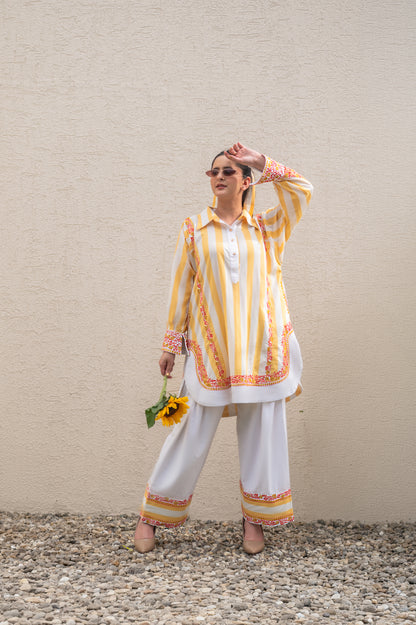 Yellow Stripes Co-ord Set