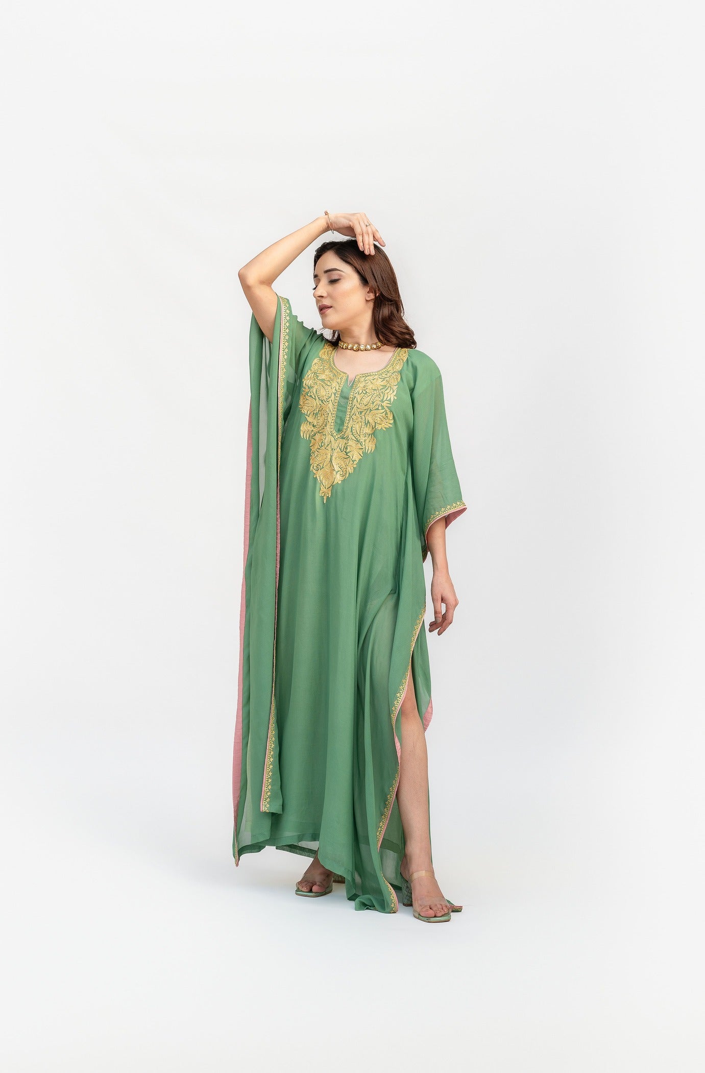 Sage Green Georgette Kaftan