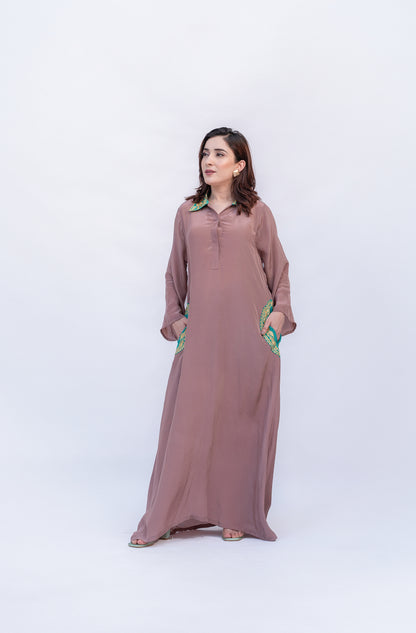 Dull Purple Crepe Long Kurta