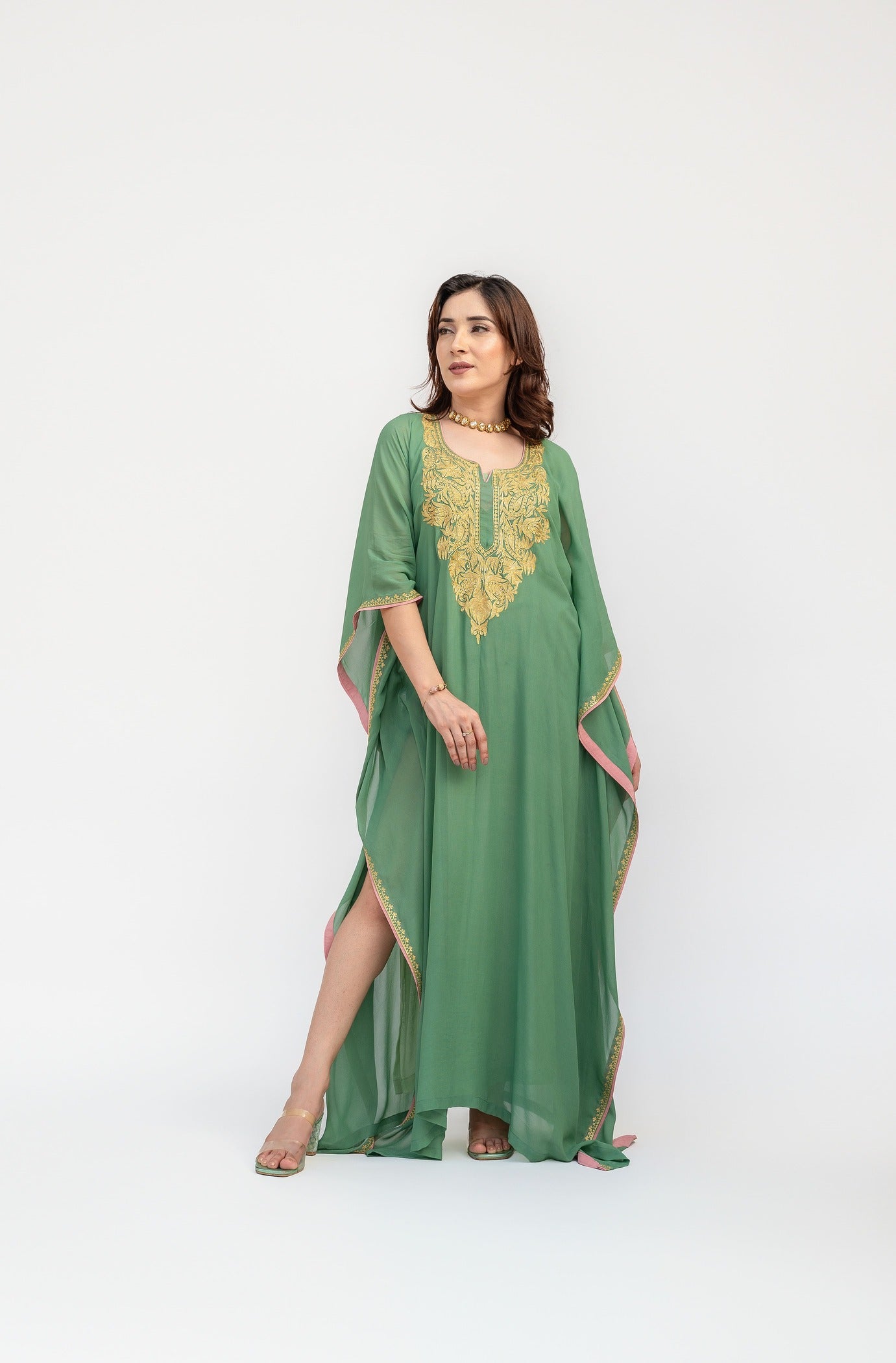 Sage Green Georgette Kaftan