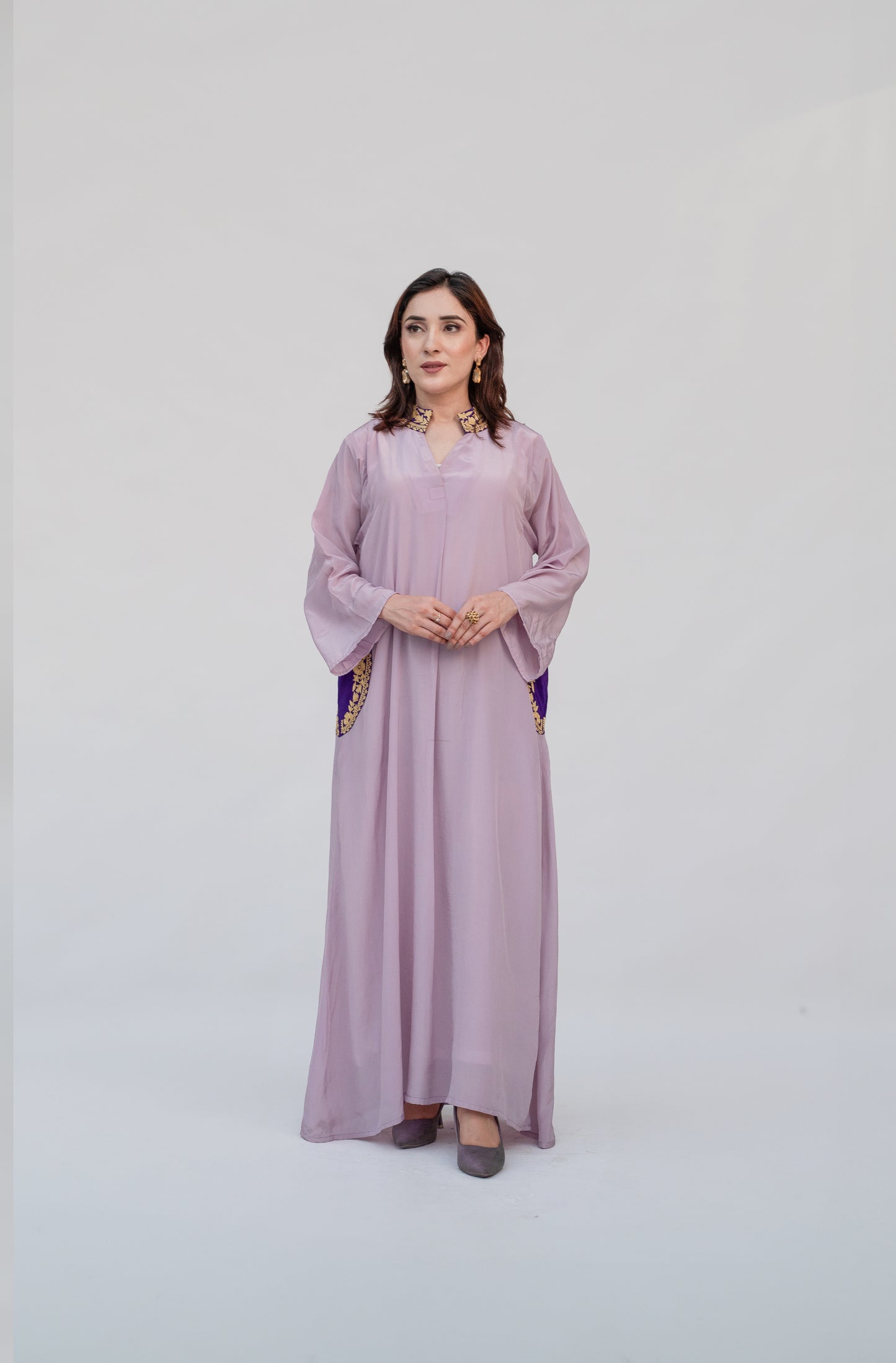 Lavender Crepe Long Kurta