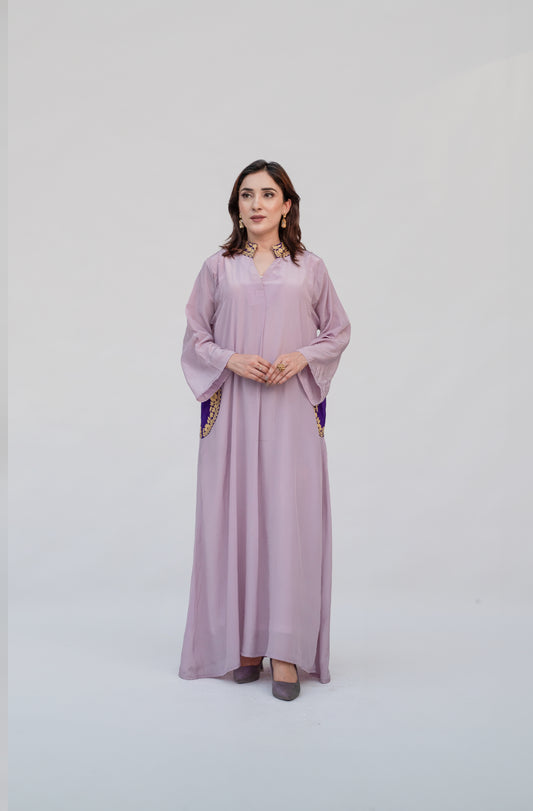 Lavender Crepe Long Kurta