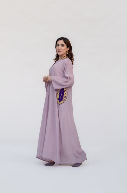 Lavender Crepe Long Kurta