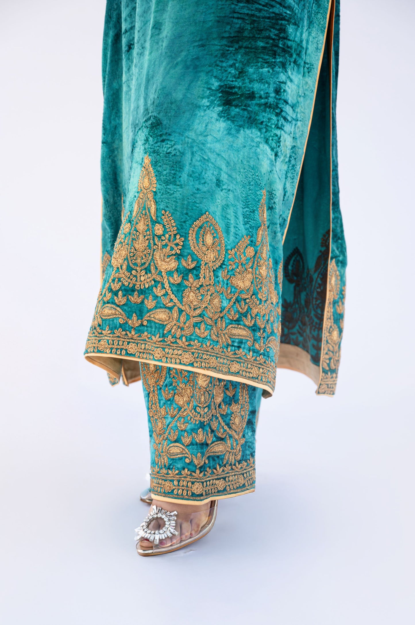 Teal shaneel heavy tilla suit