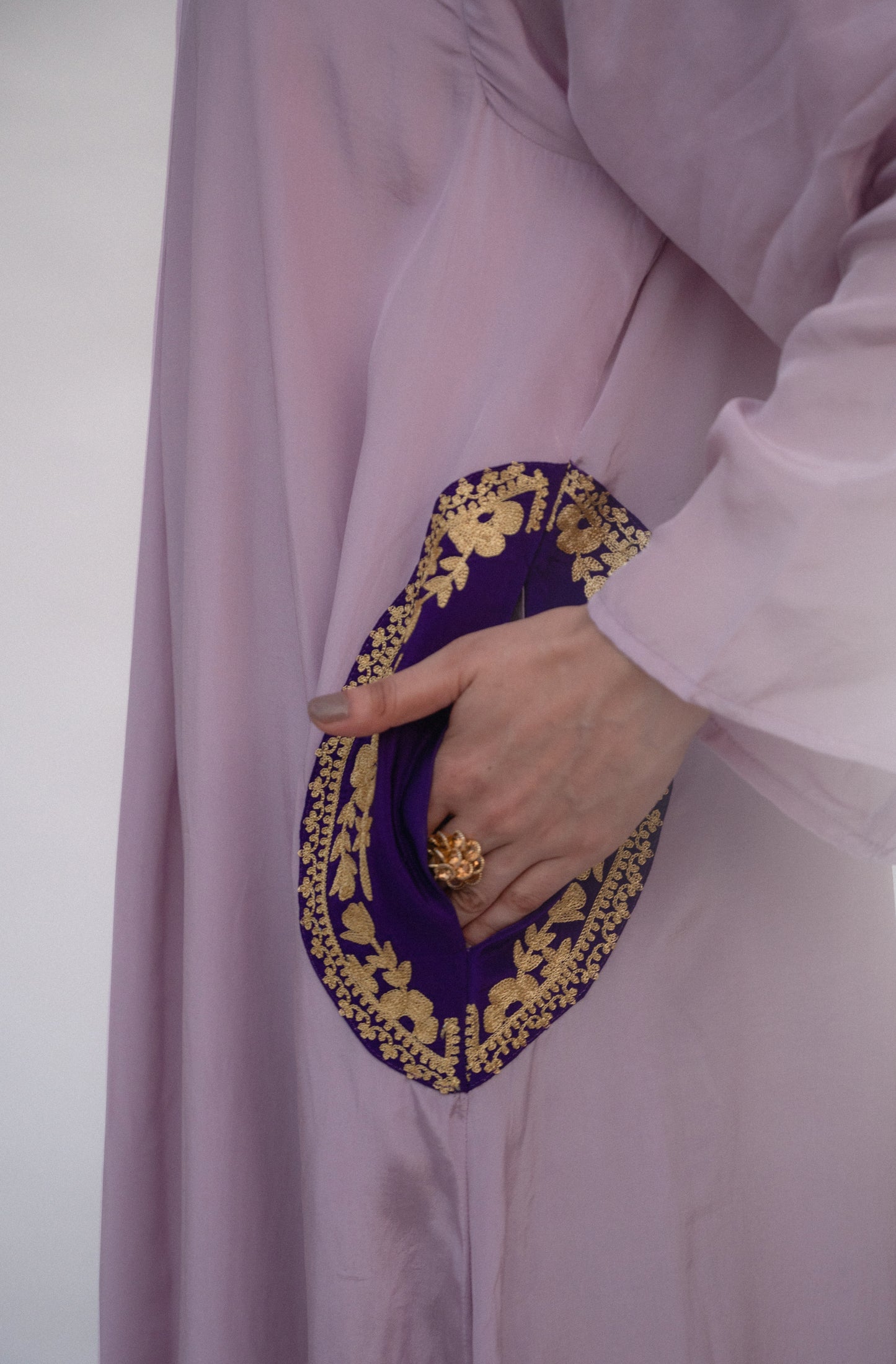 Lavender Crepe Long Kurta