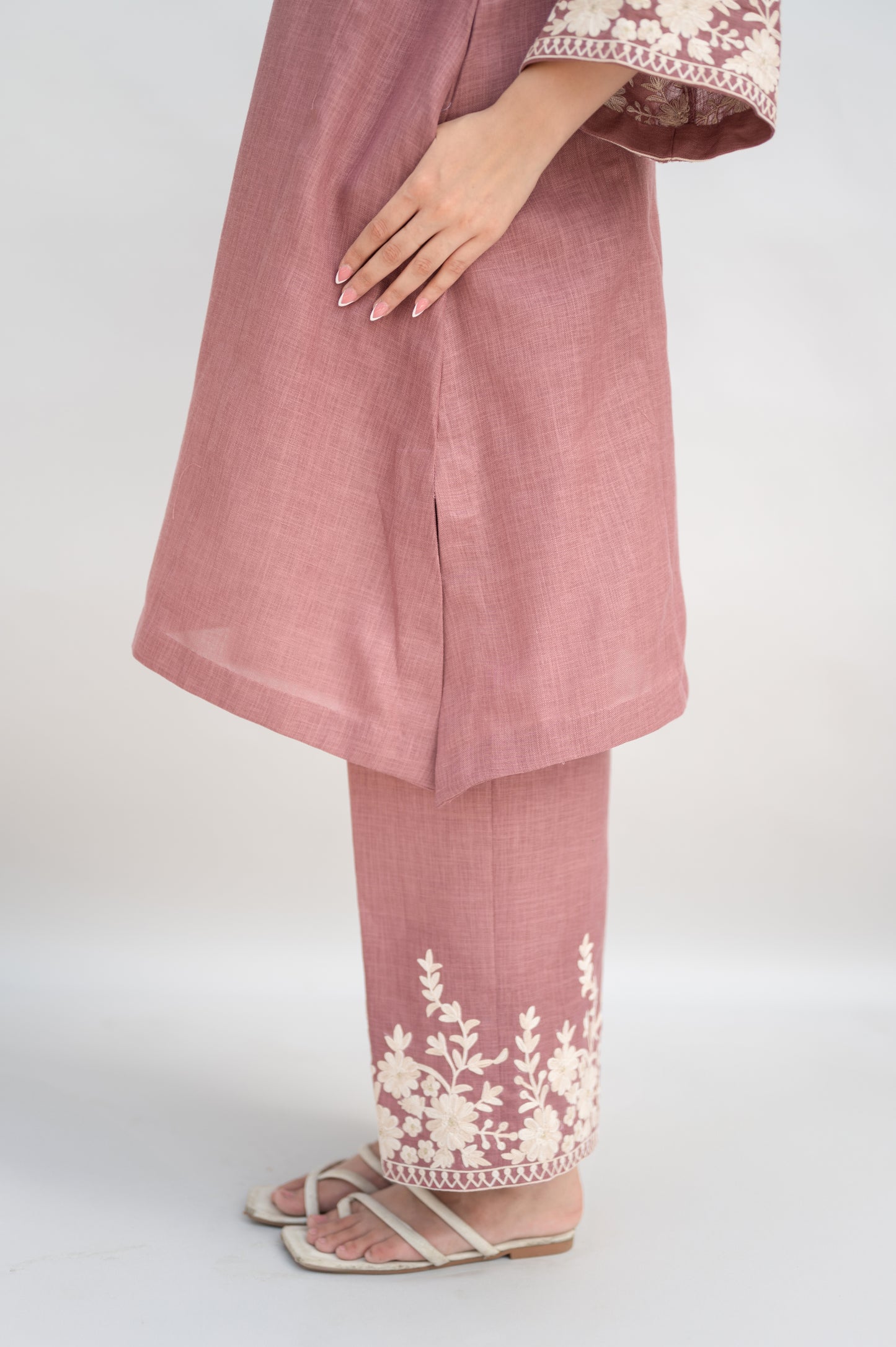 Dark Pink Linen Co-ord Set