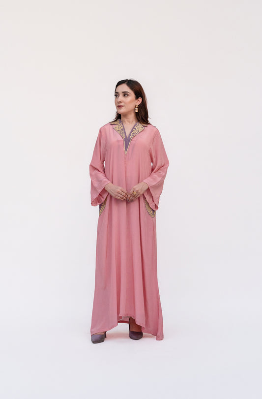 Light Pink Crepe Long Kurta