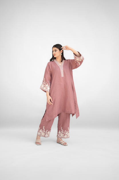 Turkish Rose Pink Linen Co-ord Set