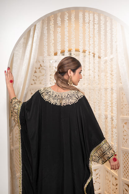 Black Crepe Kaftan Set